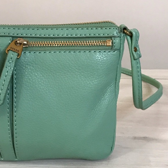 Fossil Elise Leather Crossbody Purse, Mint Green - Picture 3 of 12